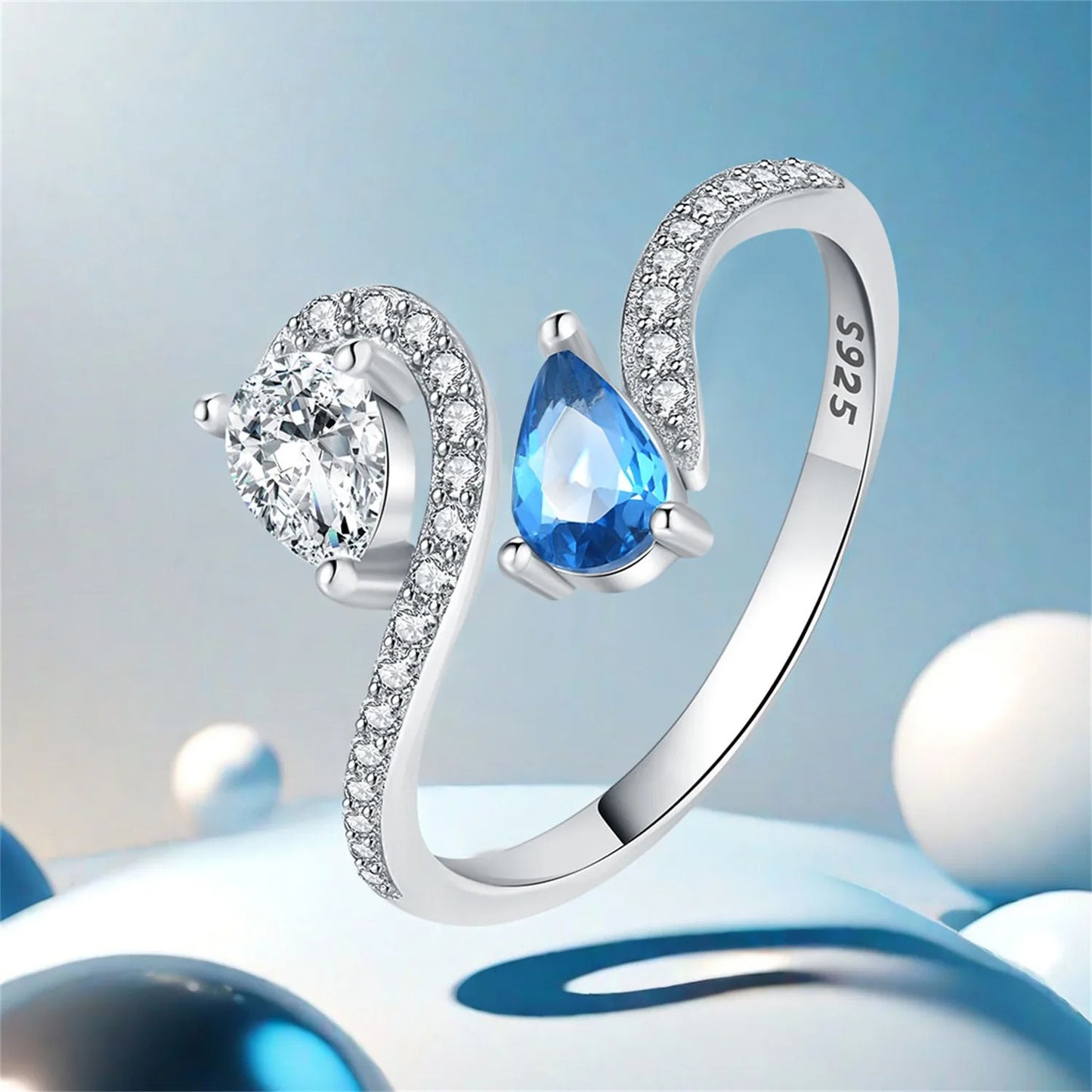 Classic Blue Zircon Opening Ring